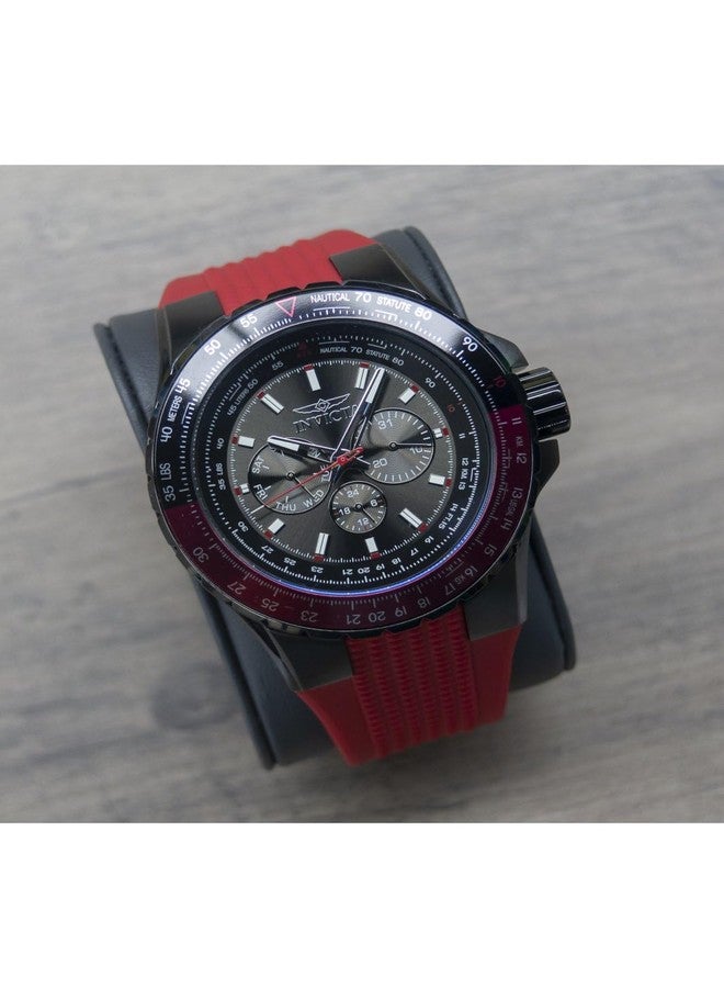 إنفيكتا ساعة إنفيكتا الرجالية طراز أفياتور 50 مم سيليكون كوارتز، لون أحمر (الموديل: 33039) - Image 2